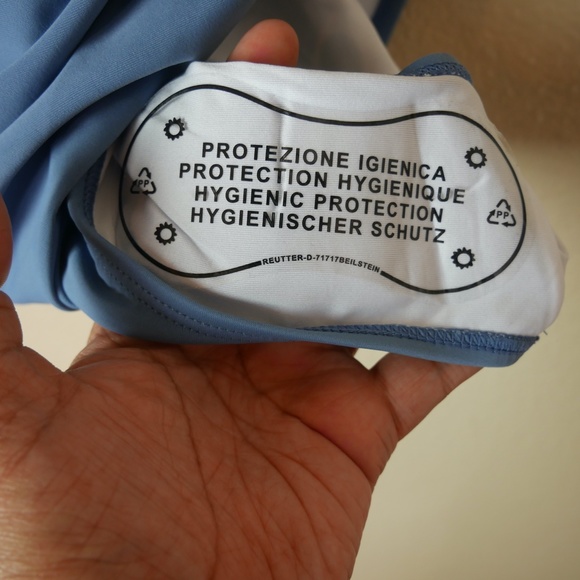 Eomenie Tummy Control Blue Striped Womens Large One Piece Sexy Cutout Swimsuit - Picture 11 of 12